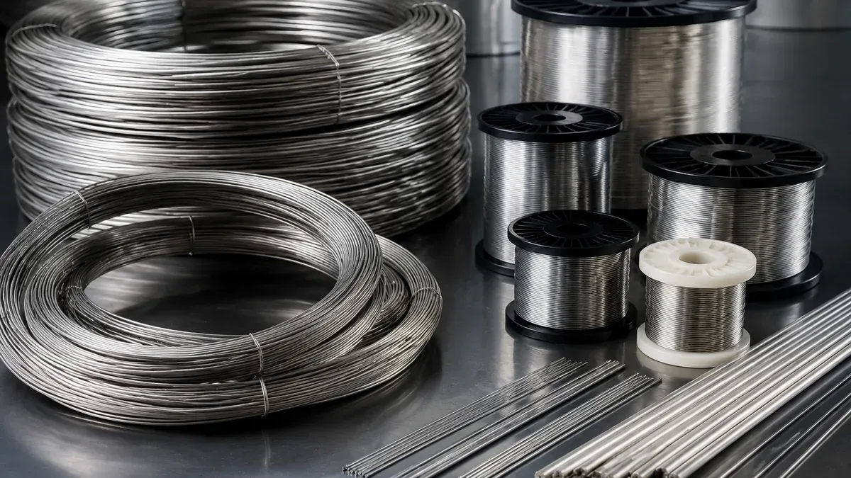 Illustrative 304 stainless steel wire coils and spools