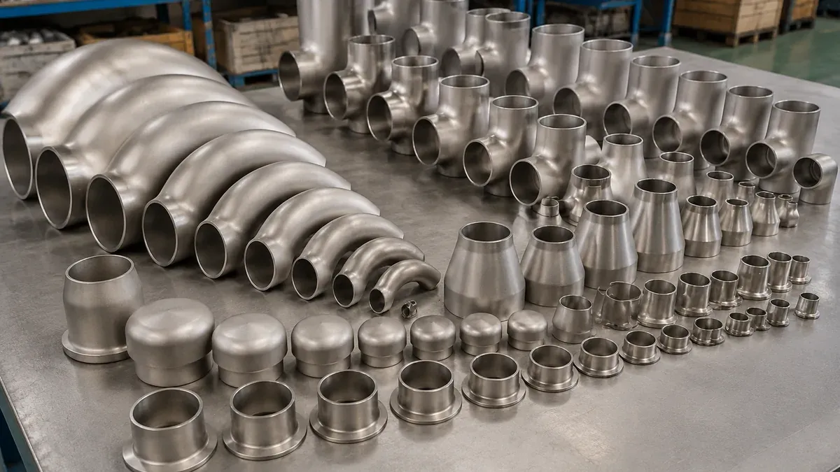 Illustrative 316L stainless steel butt-weld fittings
