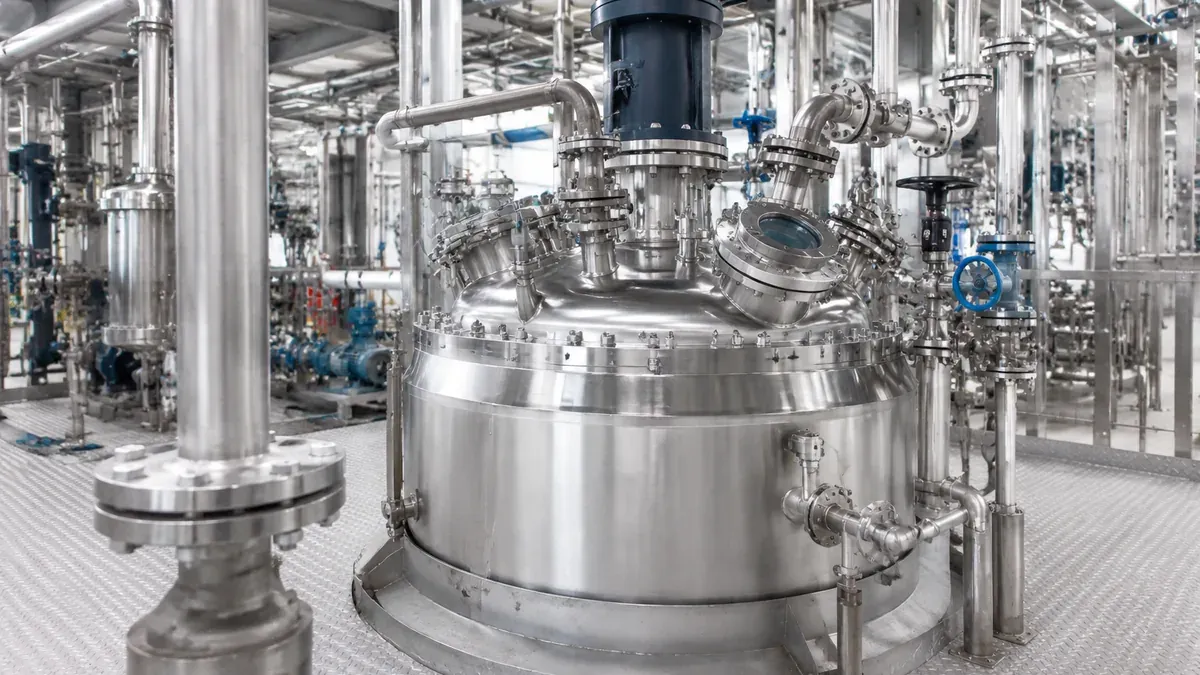 Illustrative stainless steel reactor and chemical-process piping