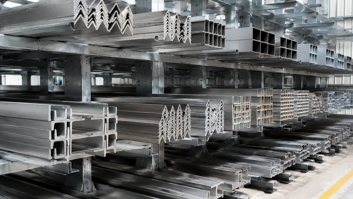 Illustrative stainless steel angles, channels and structural profiles