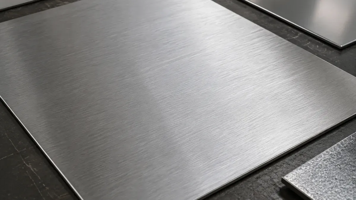 Illustrative No.4 stainless steel sheet with uniform satin directional grain
