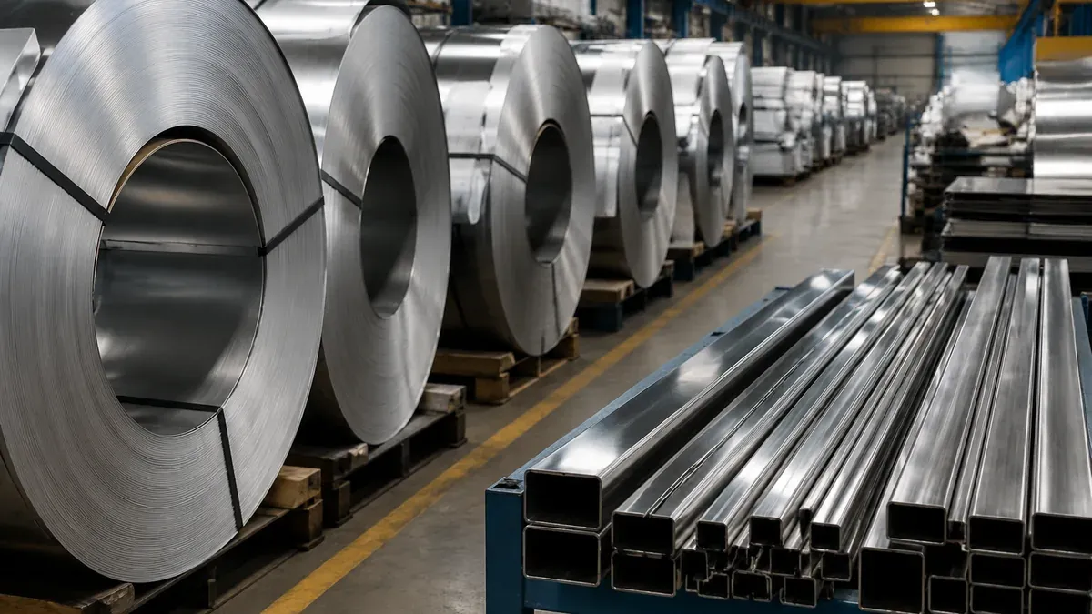 Illustrative 201 stainless steel coil form for grade selection
