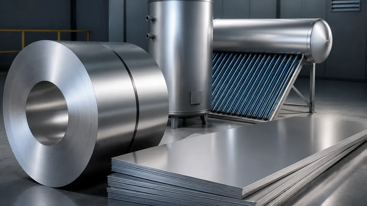 Illustrative 444 ferritic stainless steel coil and thin sheet forms