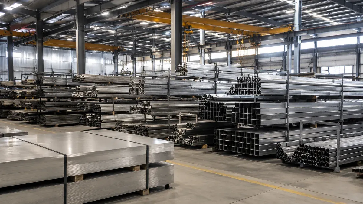 Illustrative stainless steel service-center warehouse
