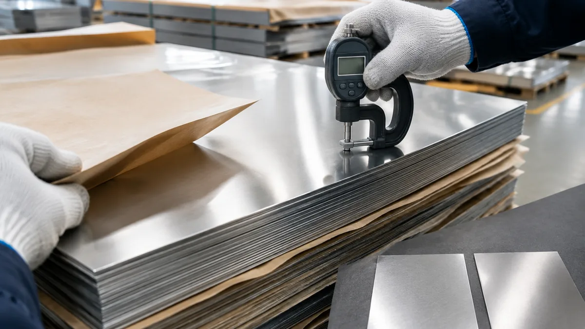 Inspector comparing 2205 and 304 stainless markings and documents before Gulf or SEA award