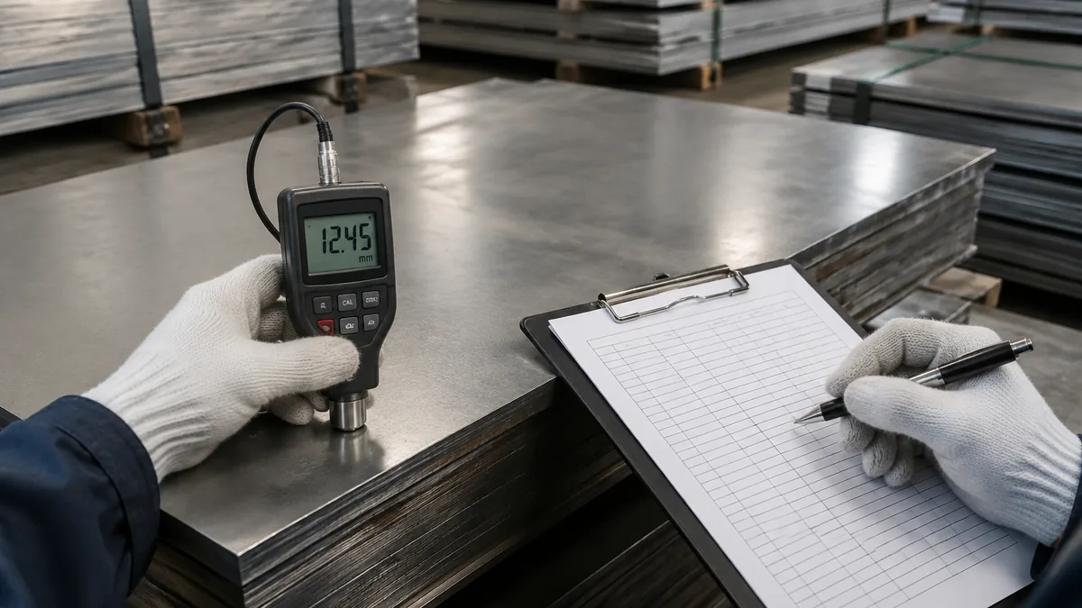 Illustrative stainless sheet inspection for a standards-based order