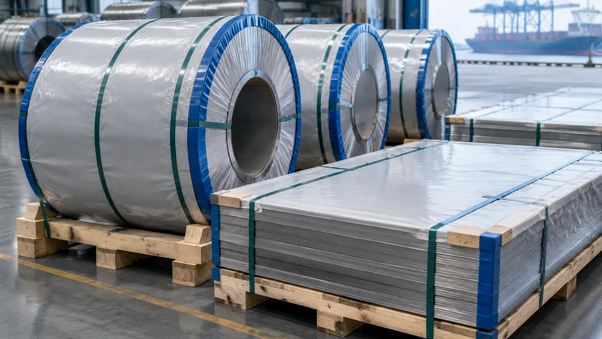 Export-packed stainless pipe and fittings prepared for Gulf or SEA desalination project delivery